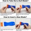 100 Pcs Two Cutting Plastic Razor Blade Scraper Non-Scratch Scraper Tool Kits for Cleaning Labels Glue Car Window Sticky Remover
