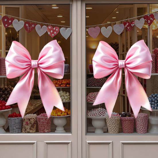 Alla hjärtans dag Väggdekal Lätt att riva Dubbelsidiga Fönsterdekaler PVC Dekal Fönster Glasdörrar Högtidsdekoration