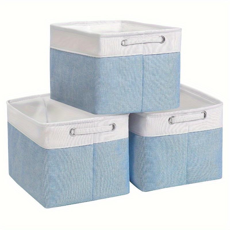 Foldable Canvas Storage Bins with Handles, Sturdy Cubic Organizer for Home, Office, Christmas and Halloween Gift Storage