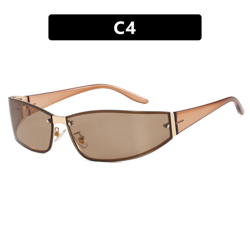 YK frameless riveted sunglasses new technology street show sunglasses fashion European and American sunglasses