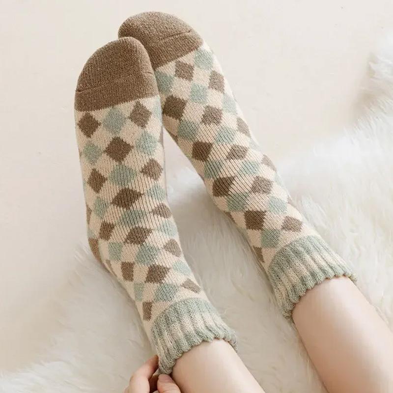 1 Paar Wadenlange Warme Fleecefutter Lässige Verdickte Herbst/Winter Dicke Socken Boden Lange Socke Schlaf Socken