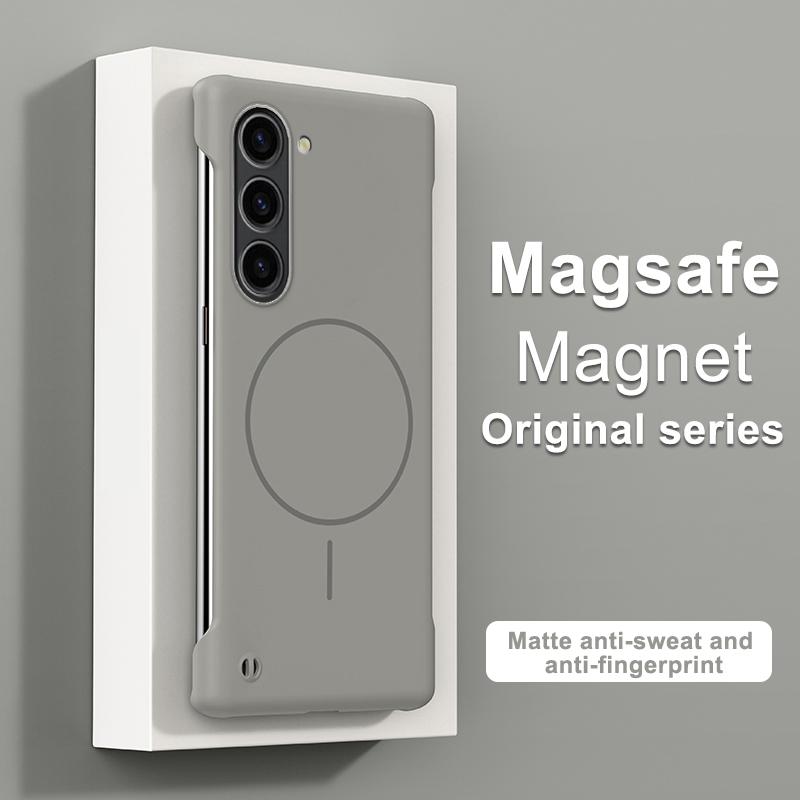 Frameless Wireless Charge Case For Samsung S25 Edge S24 FE S23 Ultra S22 Magnetic Shockproof Slim Hard PC Phone Cover