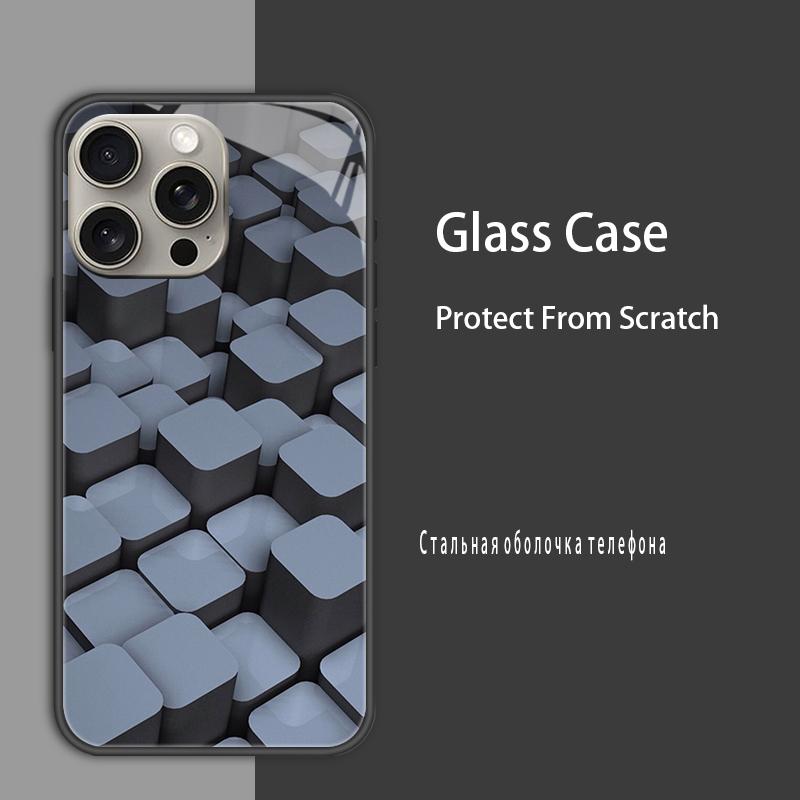 Für iPhone 15 15Pro Max Plus Hülle Abdeckung Hartglas Hülle Hartschale Bumper Für iPhone 14 Pro 14 Plus 14Pro Max Schutzhülle