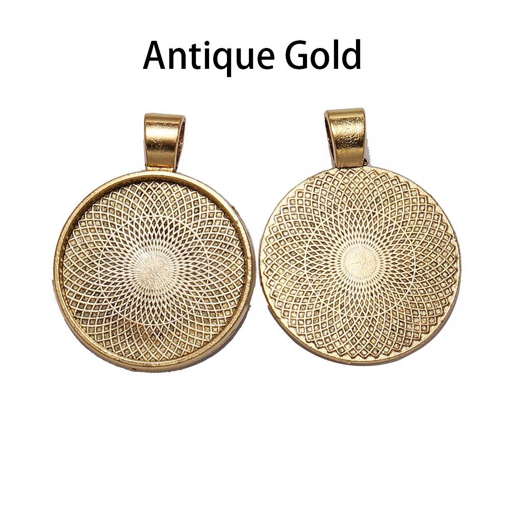 10pcs/lot 25 mm Cabochon Base Tray Bezels Blank  Gold Necklace Pendant Setting Cabochon Base For Jewelry Making Supplies