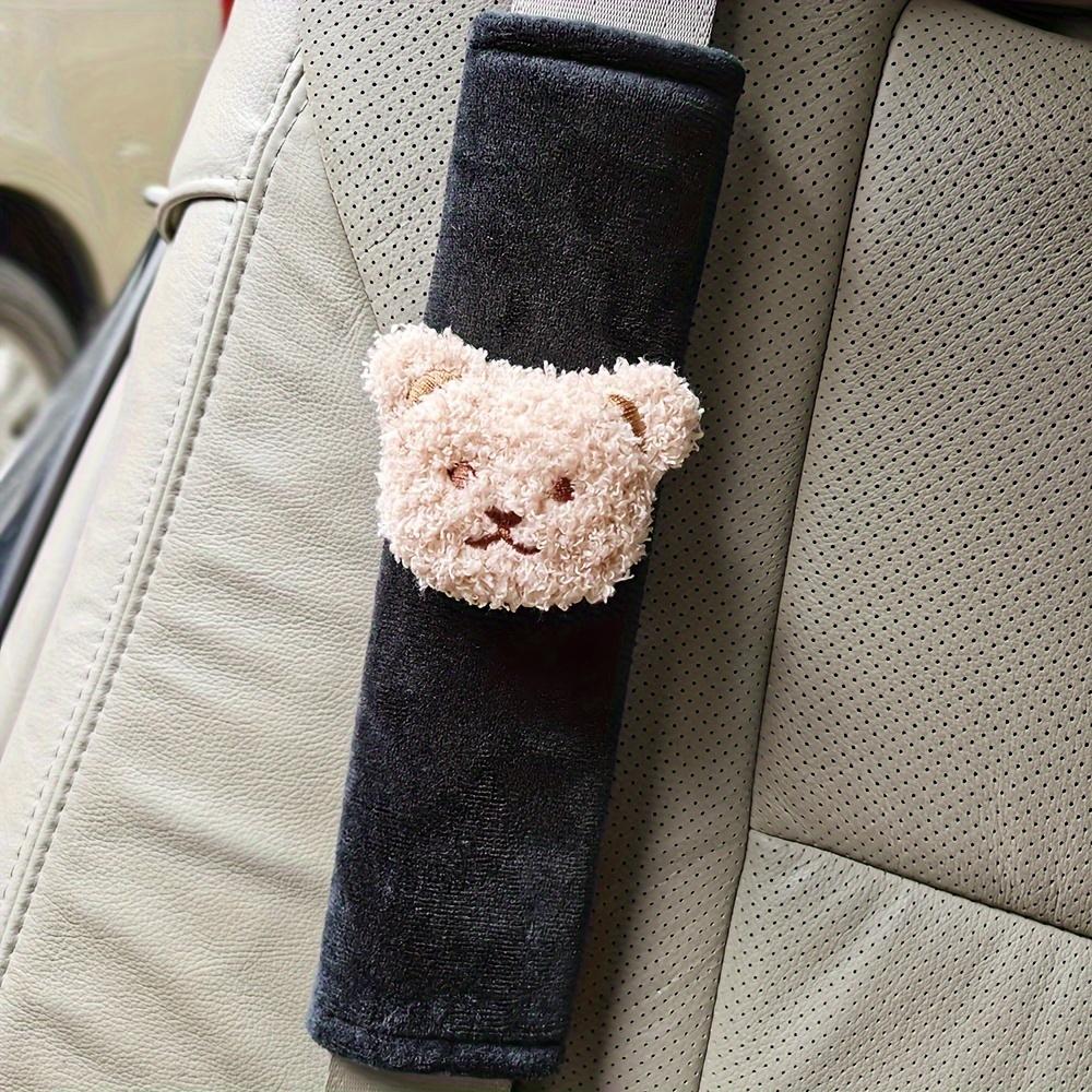 2pcs Car Styling Seat Belt Cover Shoulder Strap Harness Cushion Cartoon Bear Seatbelt Shoulder Pad Protector for Children/ Kids