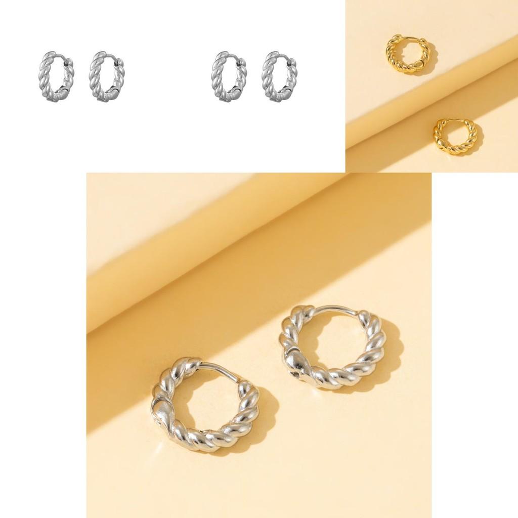 Trendy Geometric Copper Earrings Chic Minimalist Fashion Jewelry For Women