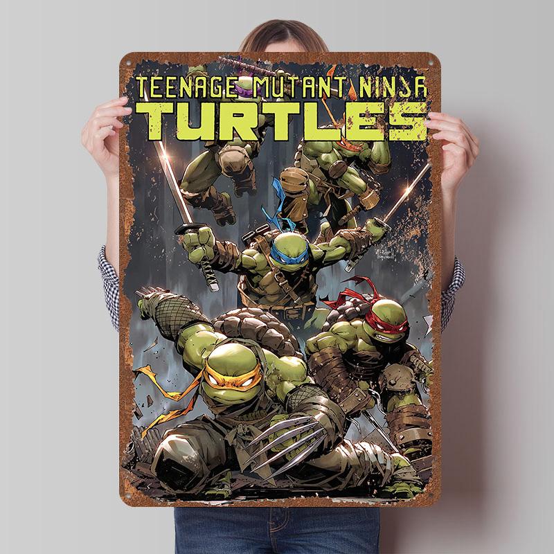 TMNT Tinplate Posters Customizable Wall Art Retro Vintage Metal Tin Signs for Bedroom Decoration Gaming Home Decor Accessories