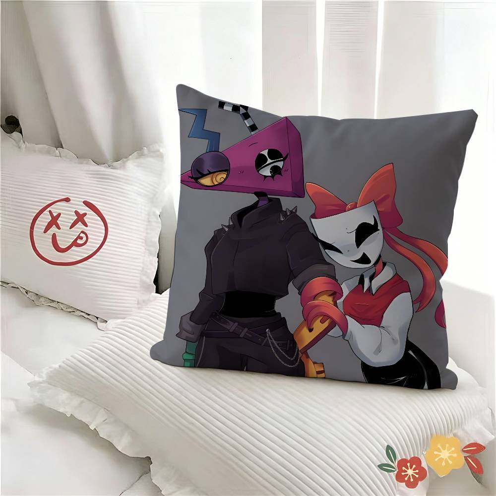 pc Ggangle Jax Zzooble Cute Cartoon Pillow Case Fashion Square Pillowcase Bedroom Sofa Room Ins Decoration Leisure