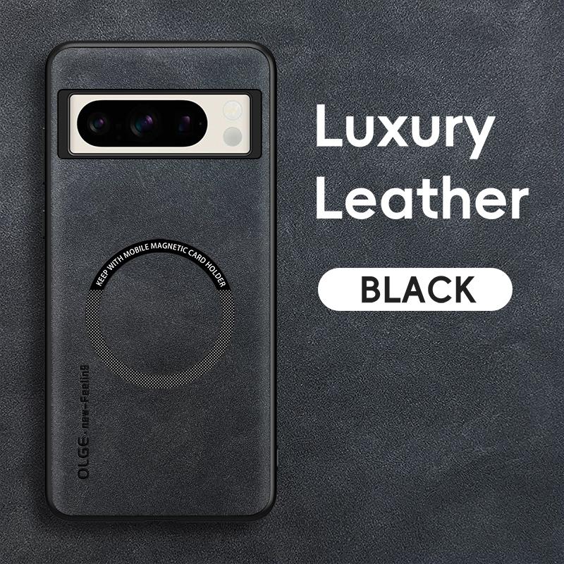 Leather Magnetic Phone Case For Google Pixel 8 Pro Case For Google Pixel 9 Pro XL 7A 8A 7 Pro Wireless Charging Matte Back Cover