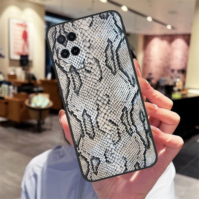 Snake Texture Case For Oppo A94 A54 A40 A60 A80 A98 A78 A18 A38 A58 A16 A76 A96 A17 A77 A74 A57S A15 Cover