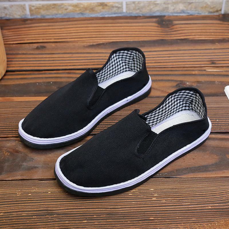 

Мужские туфли среднего и пожилого возраста с мягкой подошвой из говяжьих сухожилий, повседневные, легкие и дышащие, с одной педалью, для папы, лазаньи, черного цвета 36