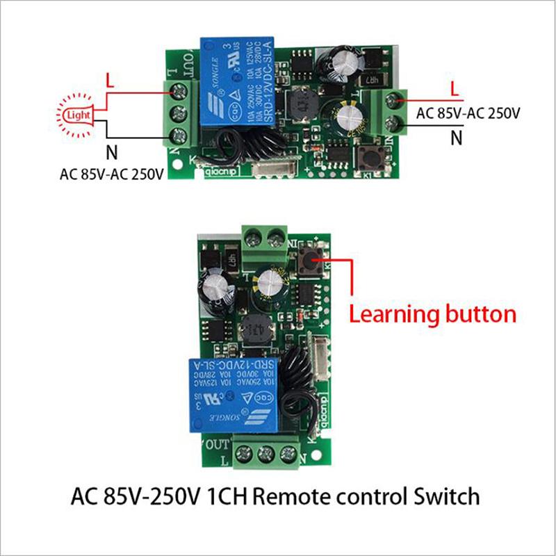 433 Mhz AC 110 V 220 V 1Ch bezprzewodowy moduł zdalnego sterowania moduł odbiornika Rf