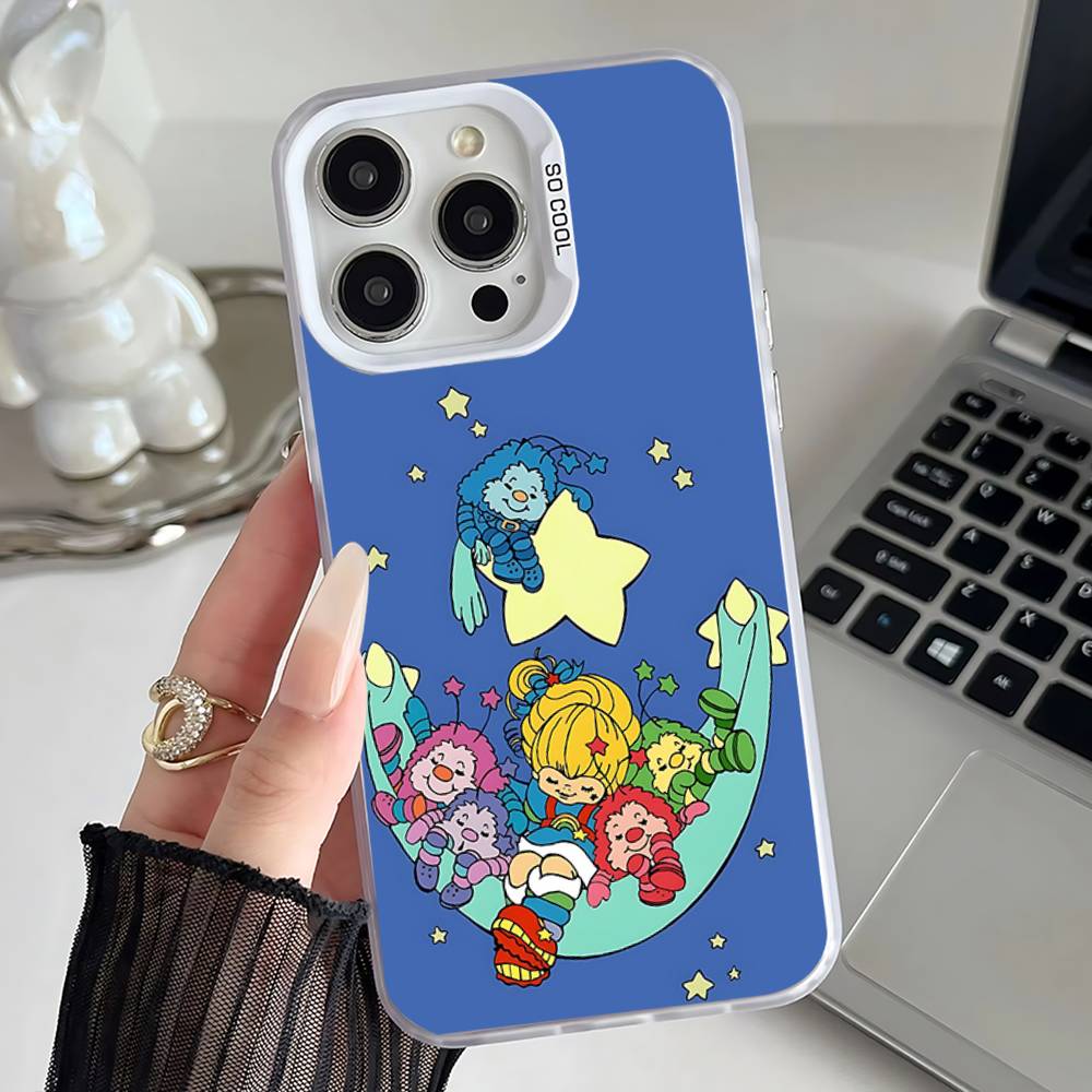 Cute Rainbow B-BriteS Phone Case For iPhone 16,15,14,13,12,11,Mini,Pro,SE,MAX White Matte Shockproof Cover