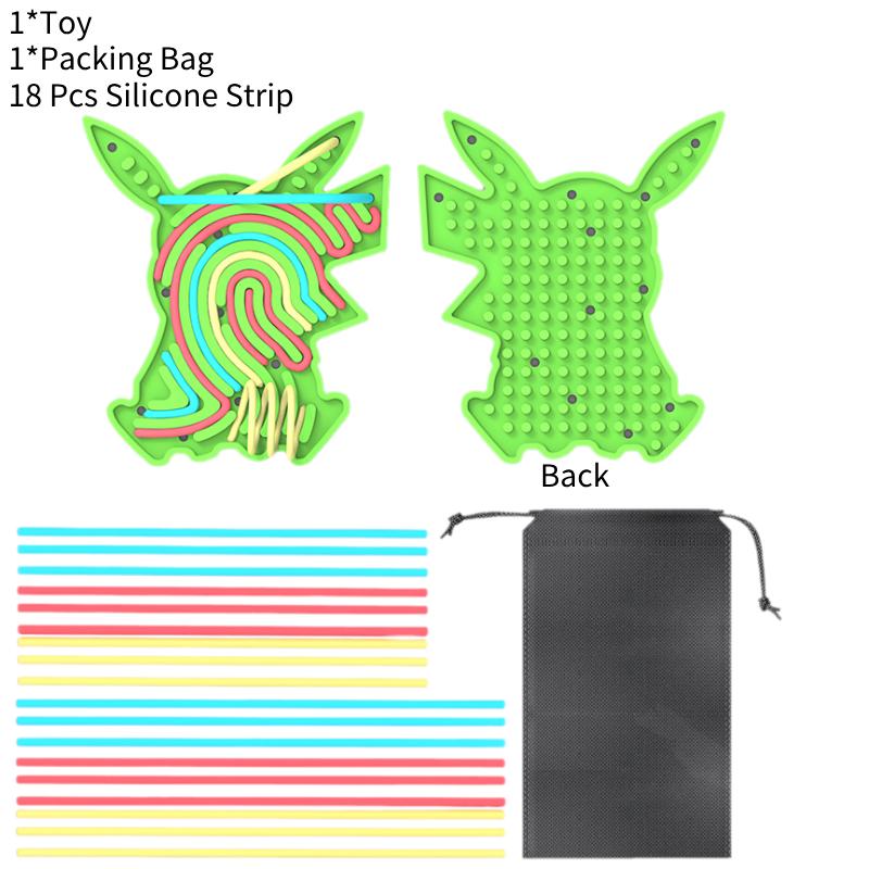 

Rabbit Shape Sensory Activity Board Silica Gel Decompression Puzzle Toy For Kids зелений