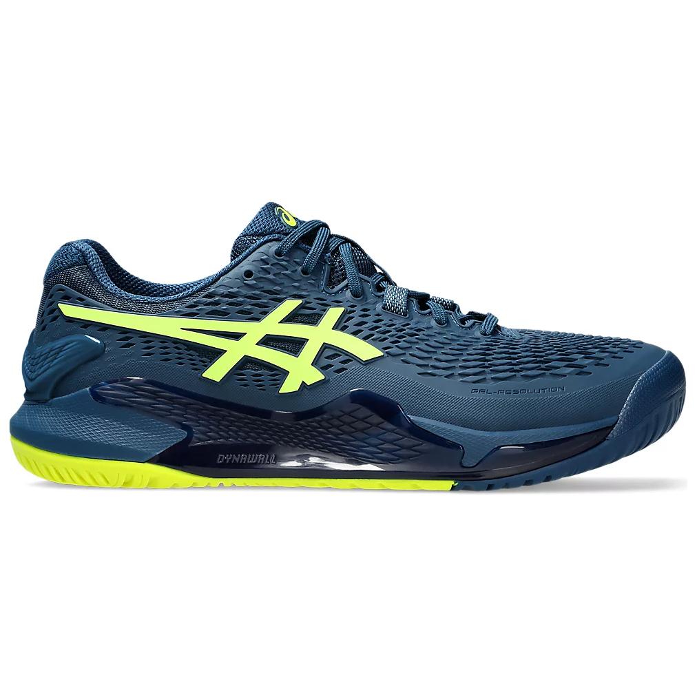 New Asics Gel Resolution 9 Anti Slip Wear Resistant Low Top Tennis Shoes Men's Blue Yellow 1041A376-404