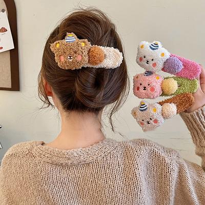 Plüschbär Haarspange für Damen Mode Großer Entenschnabel Clip Süß Niedlich Mädchen Seitenclip Haarnadel
