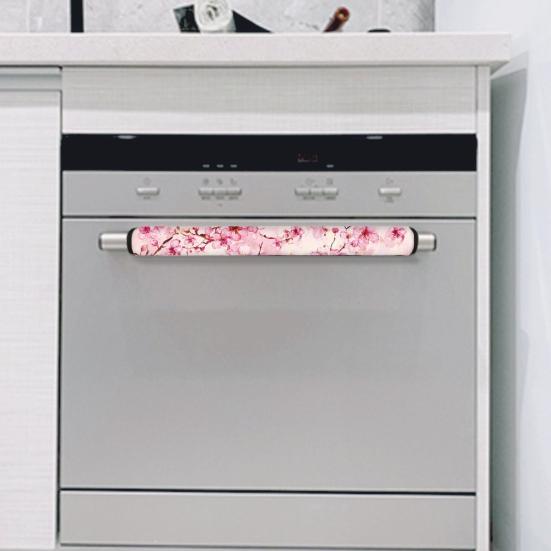 Yousheng 1 Pair Refrigerator Door Handle Covers Flower Patterns Universal Wide Application Kitchen Appliance Door Handle Decorative Mats