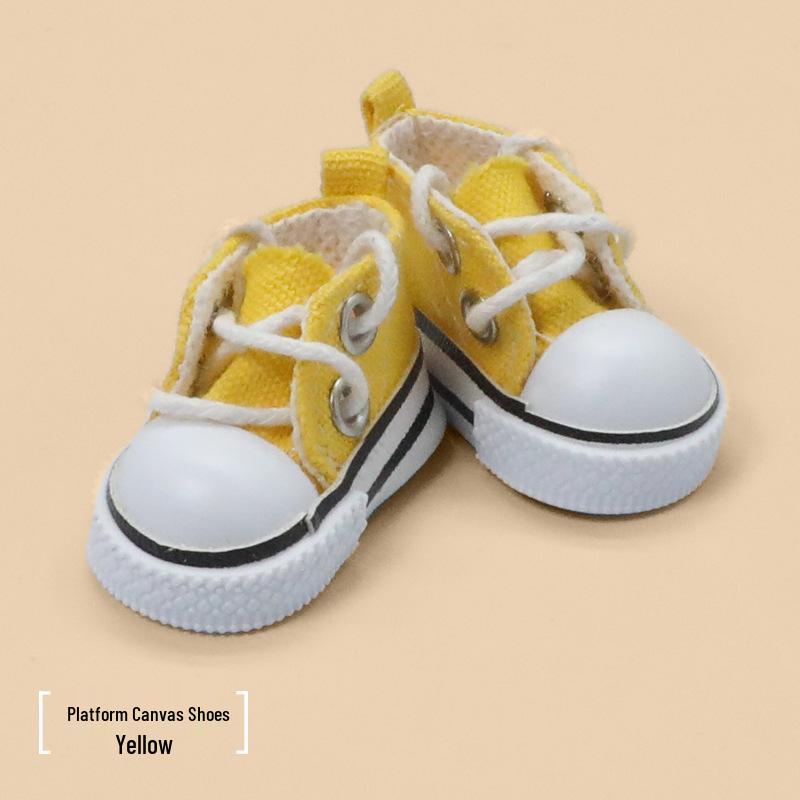 Replaceable Labubu Doll Shoes: 17cm Canvas High-Top Sneakers for Blind Box Dolls