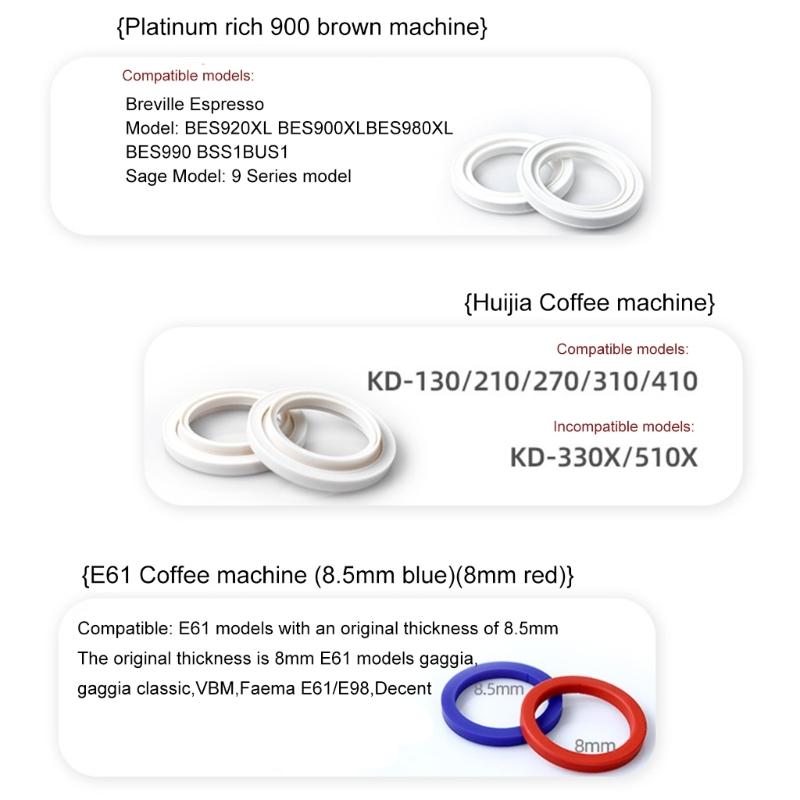 Silicone Steam Rings Seal Espresso Machines Grouphead Gasket for B920XL BES900XL BES980XL BES990 BSSIBUSI KD130 KD210