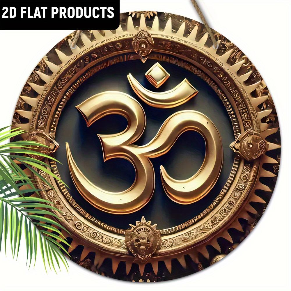 

Деревянная настенная художественная табличка с символами - классическая эмблема мандалы, декоративный знак для дома, студии йоги, для двери, стены, дома, комнаты, фермерского дома, улицы, магазина