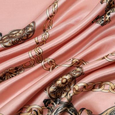 Square Scarf New Leopard Print Chain Decorative Satin Silk Scarf Headscarf, Versatile Multi-purpose Simulated Silk Scarf