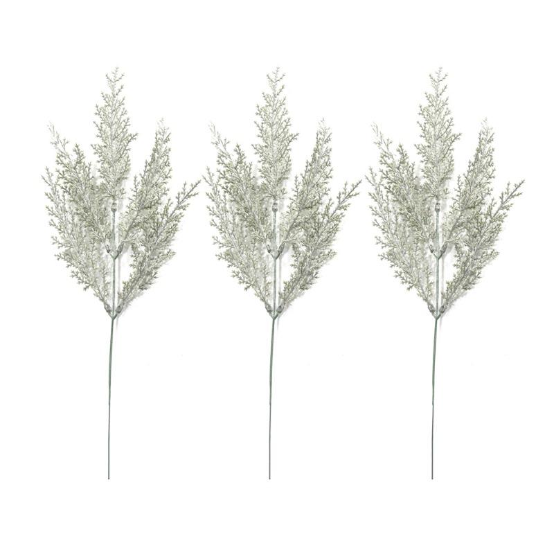 Artificial Simulation Green Plant Pine and Cypress Flocking Single Christmas Gift Accessory Decoration