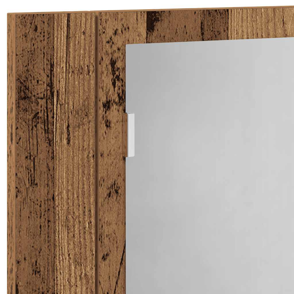 LED Mirror Cabinet with Rustic Wood Effect 40 x 12 x 45 cm Engineered Wood