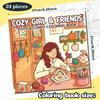 24 sheets Coloring book for stress relieving girls, casual and comfortable coloring book