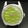 INDIAN VINTAGE HMT HAND-WINDING MENS GREEN COLOR DIAL WATCH a702815-1 R211-a702815