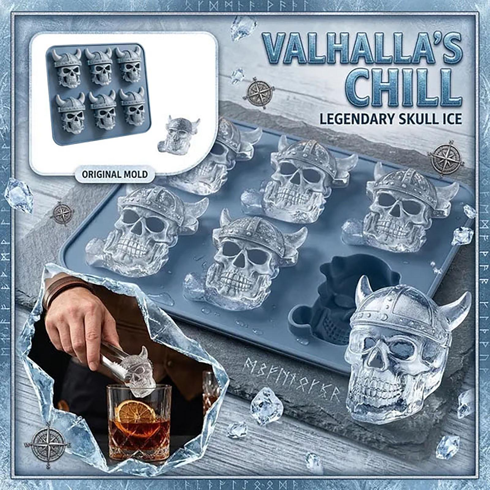 

3D Mold Silicone Tray - Makes 6 Large Horned Shaped Ice For Whiskey, Cocktails, And Novelty Drinks One Size синий