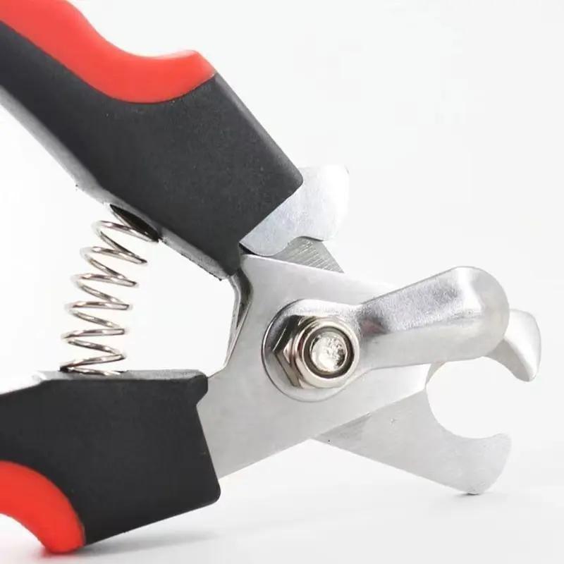 Professional Pet Nail Clipper Set for Dogs & Cats - Ergonomic, Labor-Saving Design with Safety Rounded Tip, Includes Red-Handled Clippers and Metal