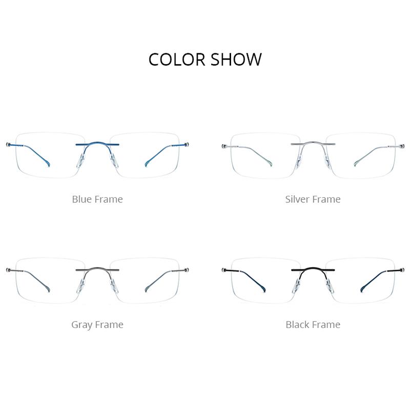 FONEX Titanium Glasses Frame Men Brand Design Square Rimless Frameless Eyeglasses Women Ultralight-Weight Japanese Eyewear 85708