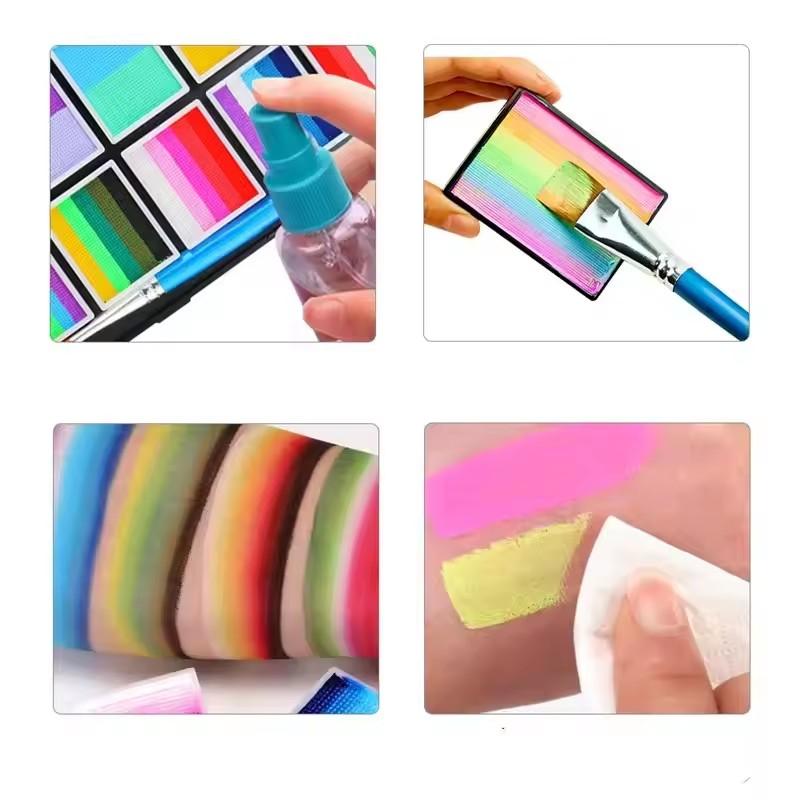 Facial Water-Soluble Body Painting Face Makeup Palette for Kids Adults Stage Halloween Cosplay Party Art Supplies Makeup Kit