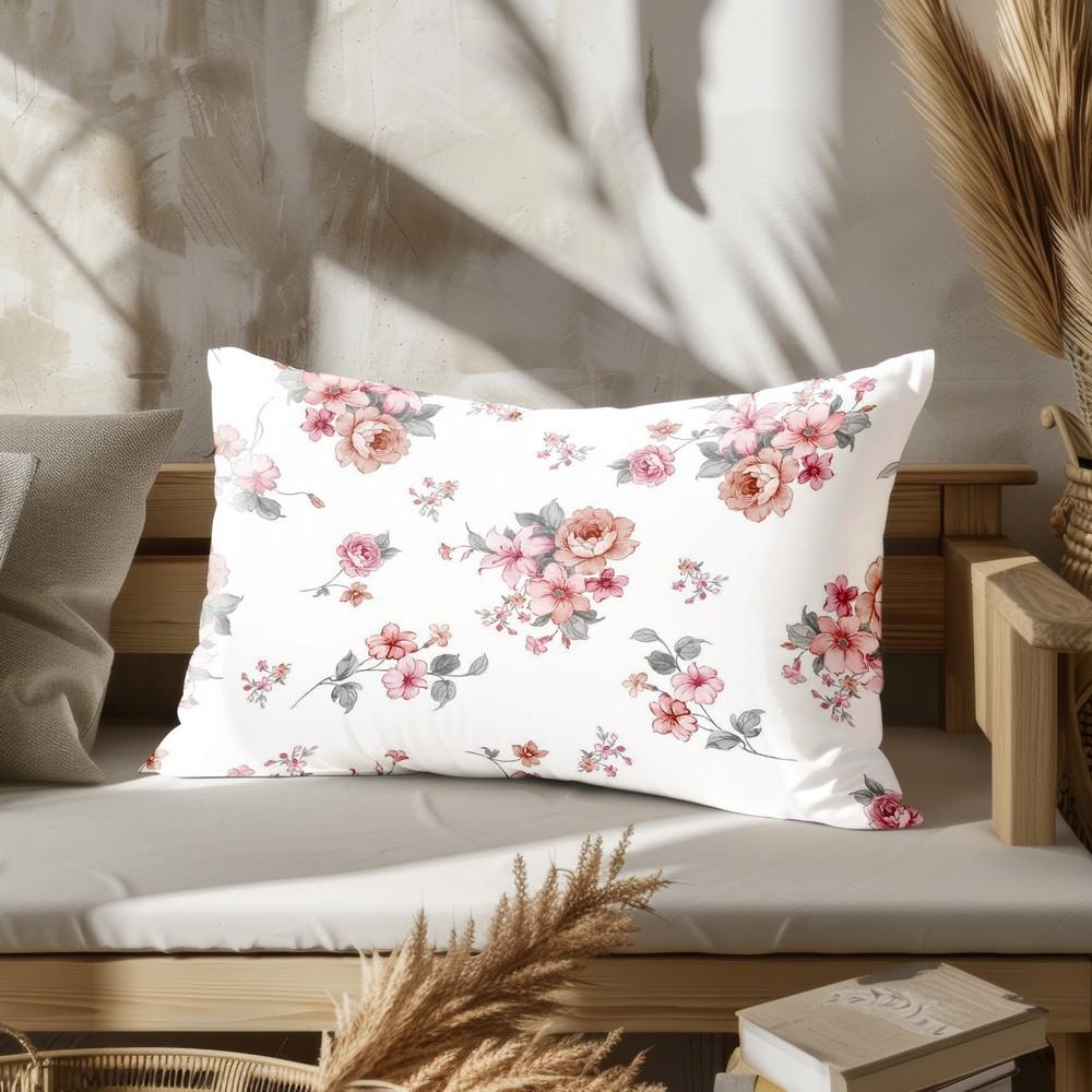 Home Decor Floral Pattern Square Pillowcase Suitable For Sofa Bedroom Car Pillow Cover Cushion Rectangular Back Cushion