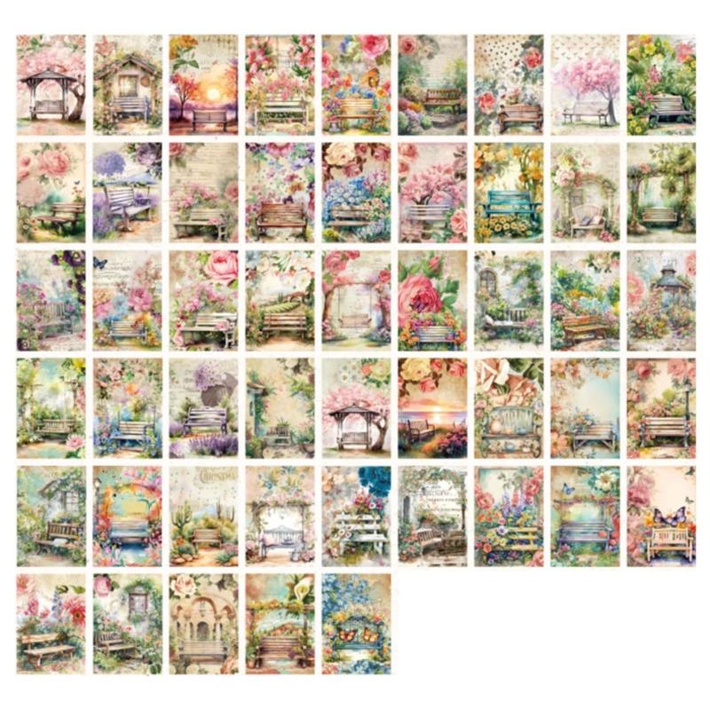 100 Sheets Scrapbooking Backgrounds Paper Aesthetic Decorative Paper for Journaling Card Making Gift Wrapping Decoration