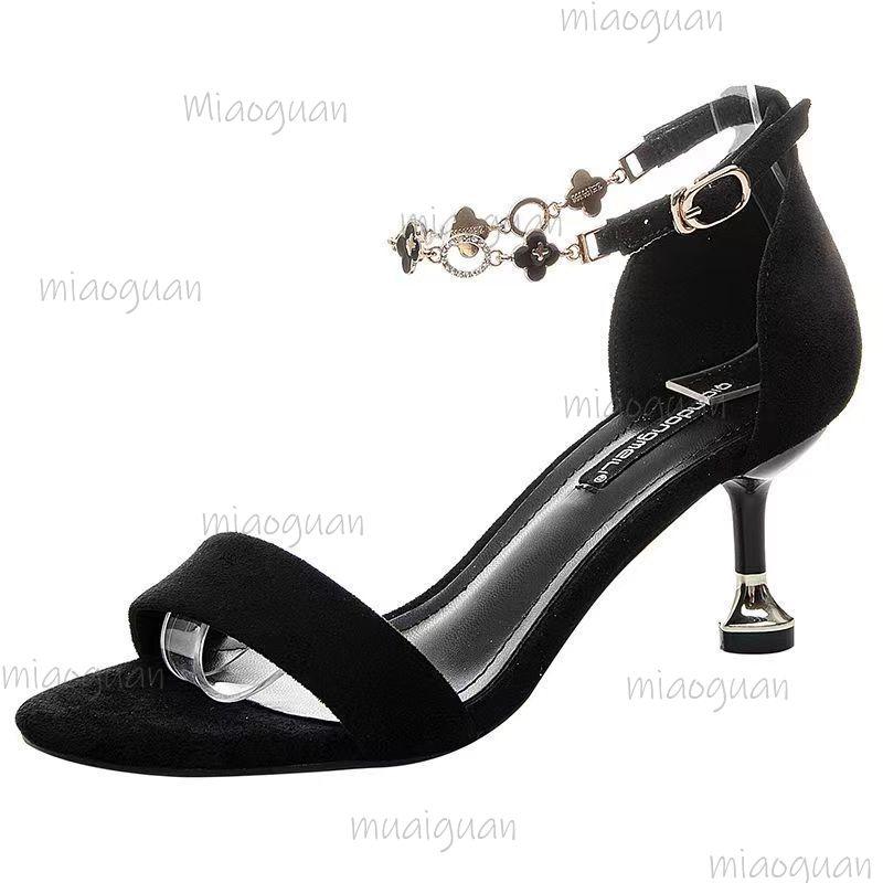 Fashion 5CM High Heeled Sandals Women 2025 Summer Footwear Metal Decor Ankle Strap Women's Sandals Fashion Size34 40 Zapatos De Mujer
