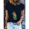 Summer Women's Round Neck Short Sleeved Animal Cartoon Portraits Series 3D T-shirt Fashionable Comfortable Breathable Loose Large Size T-shirt