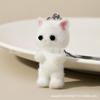Flocked Resin 3D Kitten Keychain: Cute Pendant Charm for Bags & Car Keys