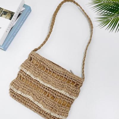 Kadın ve Erkek Günlük Yazlık Hasır Çapraz Vücut Şapkası