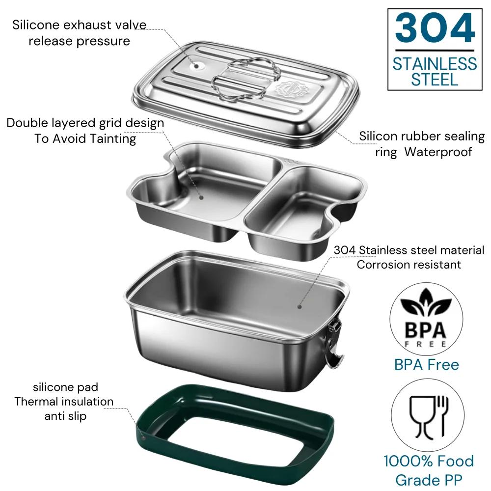 Packed bento lunch box adults, Camping lunchbox Food taper tupper airtight meal prep Side dish Sealed container Packed lunch
