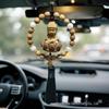 Boxwood Lotus Buddha Car Pendant: Good Luck Rearview Mirror Ornament for Men and Women
