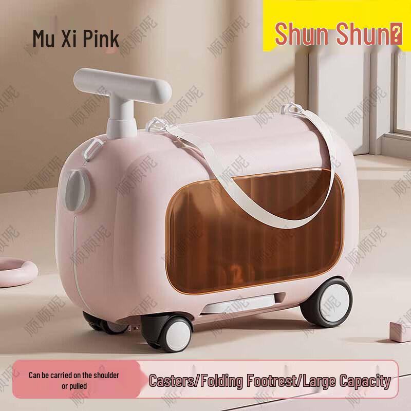 Walizka na kółkach do siedzenia dla dzieci z miejscem do przechowywania