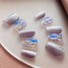 Quiet Moon Taro Paste Handmade Cat Eye Press-on Nails - Removable High-End Nail Stickers