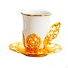 6 Pieces Coffee Cup with Saucer Cappuccino Cup,Coffeeware Juice Cup,Porcelain Porcelain Milk Mug