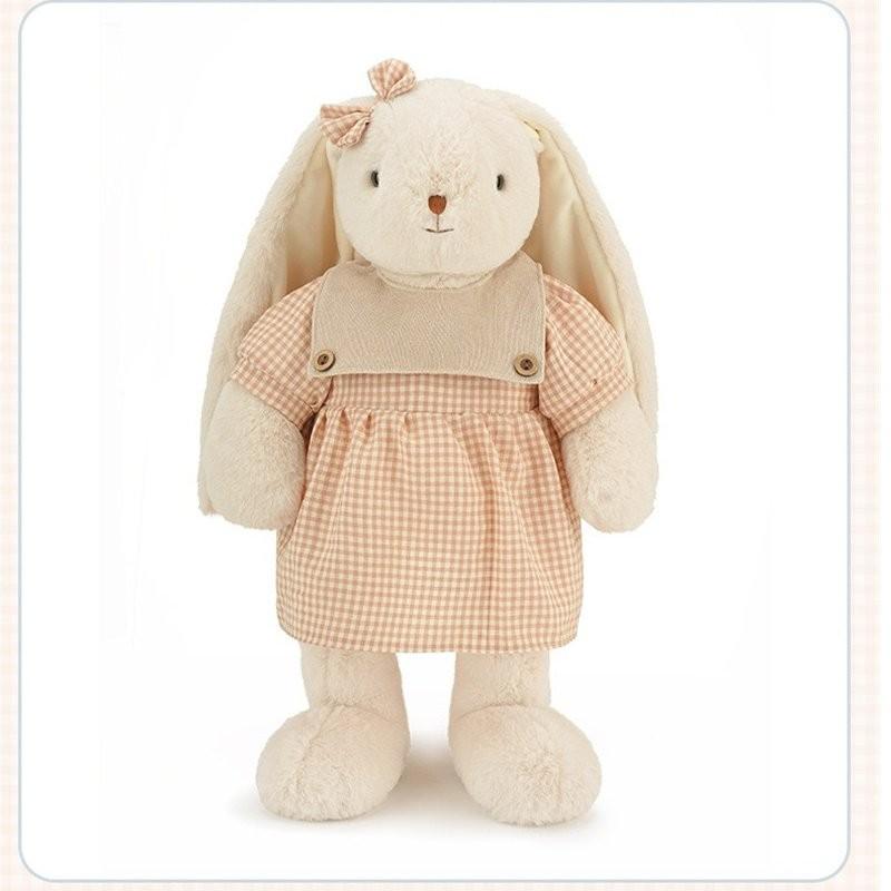 

Rabbit Long Eared Plush Toy Room Decoration Ornaments Children Gift Festivals 40cm бежевый