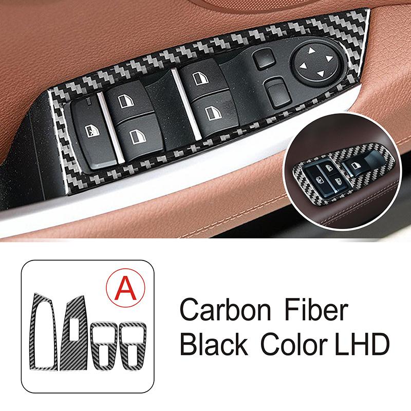 Decoración de Marco de Palanca de Cambios de Fibra de Carbono Para BMW Serie 5 GT F07 2010-2017 Estilo de Coche Cubierta de Botones Elevacristales