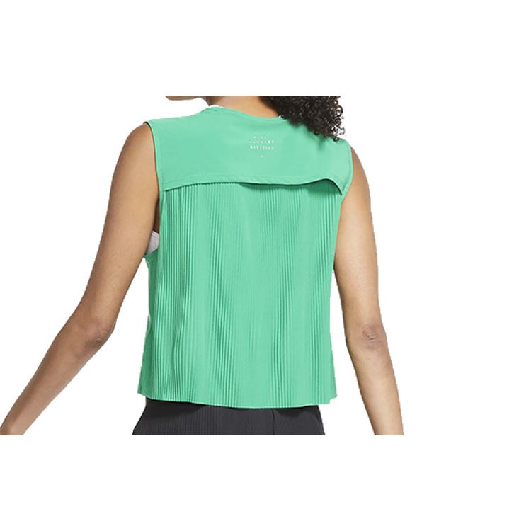 Nike Pleated Running Tank Top Women Tops Green CZ2836-310
