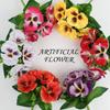 Realistic Simulated Rose Pansy Flowers Silk Cloth Bouquet Faux Floral DIY Table Decoration for Wedding Party Gift