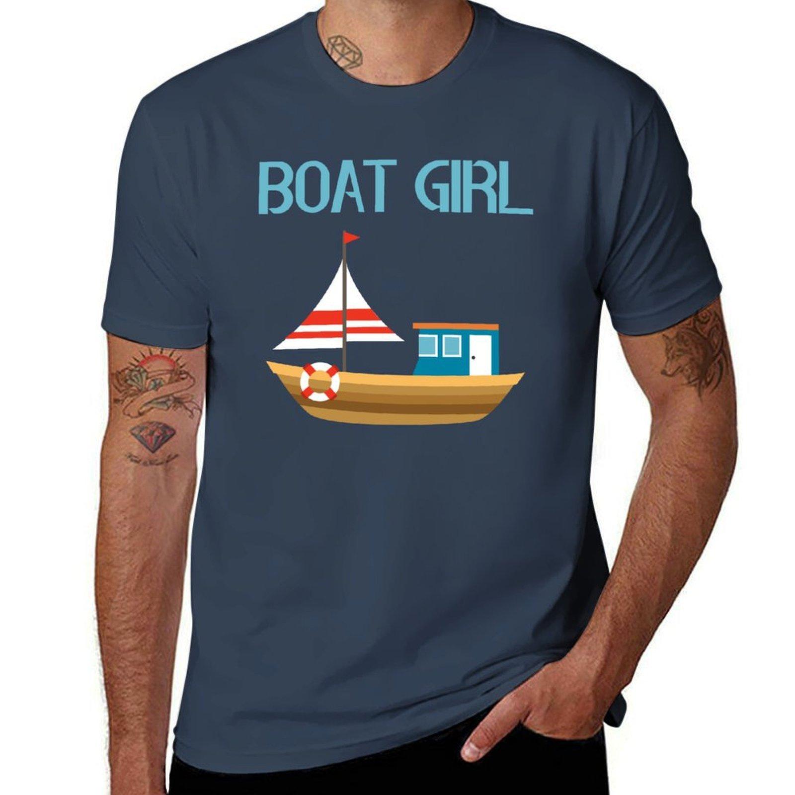 Funny Boat Design For Girls Kids Sailing Trip Travel Lovers Tshirt Regular Fit Plain Tee Shirt S