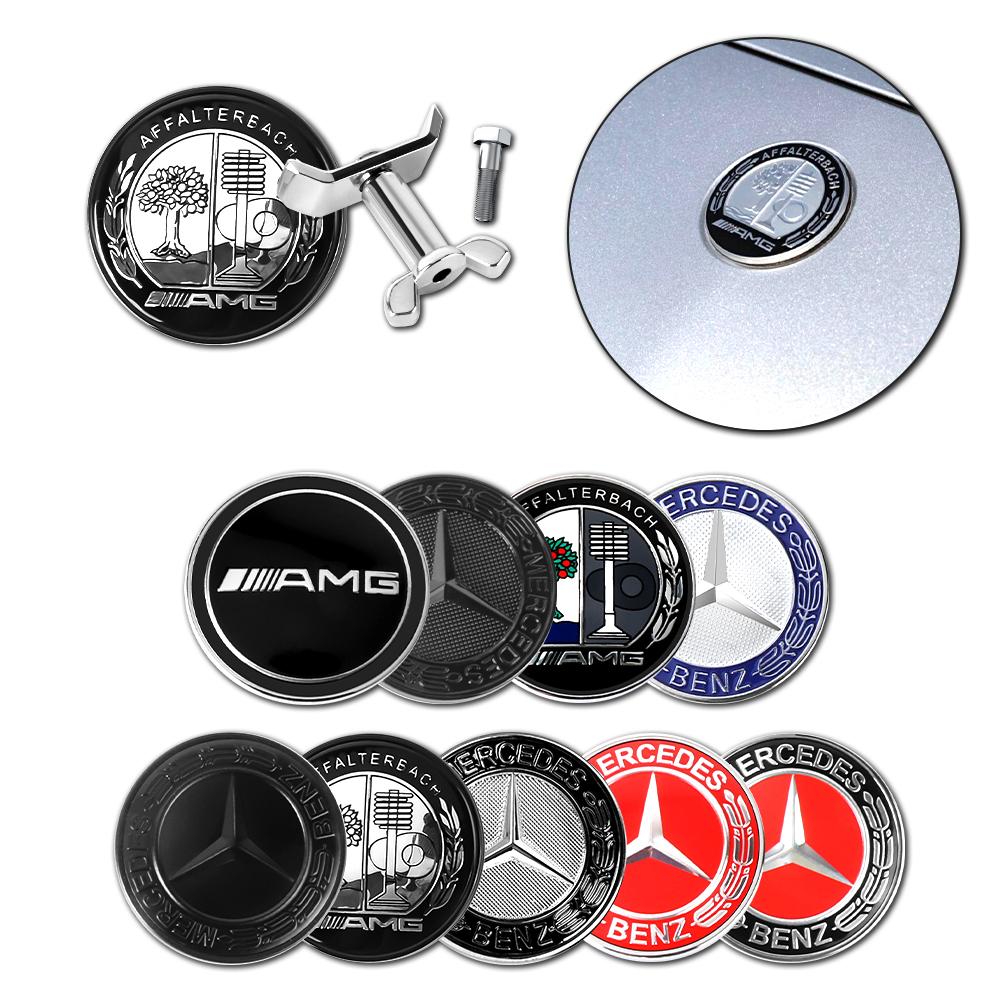 For Benz W126 1Pc 42mm 3D Metal Car Front Hood Emblem Bonnet Label Badge For Mercedes Benz W203 W204 W205 W206 W212 W213 W222 W223 Styling